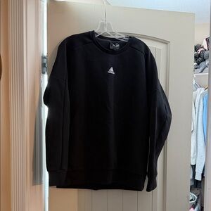 adidas Black Crewneck Sweatshirt with Center Logo new
